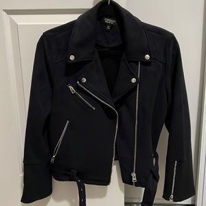 TOPSHOP Suede Biker Jacket
